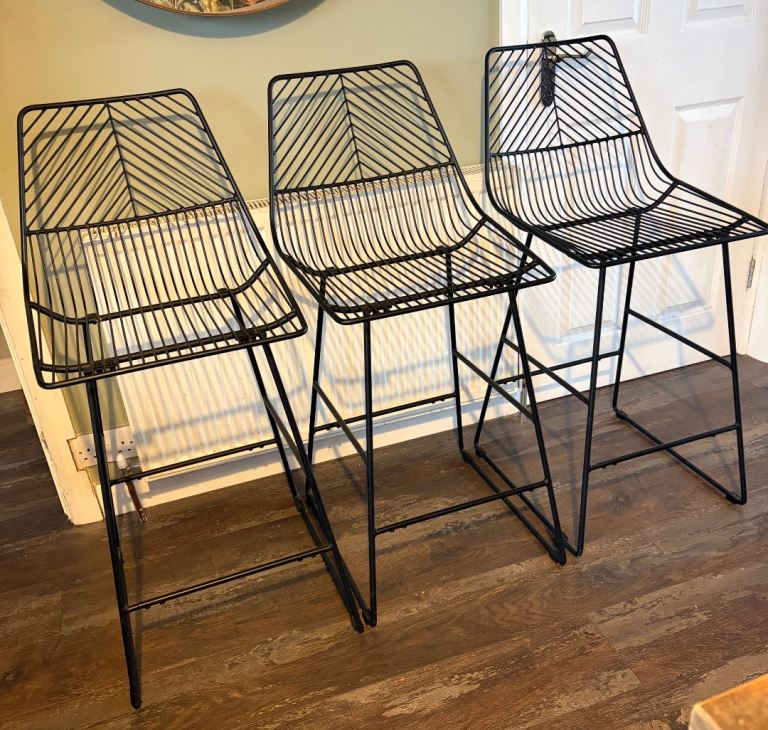  black metal bar chairs. SOLD 