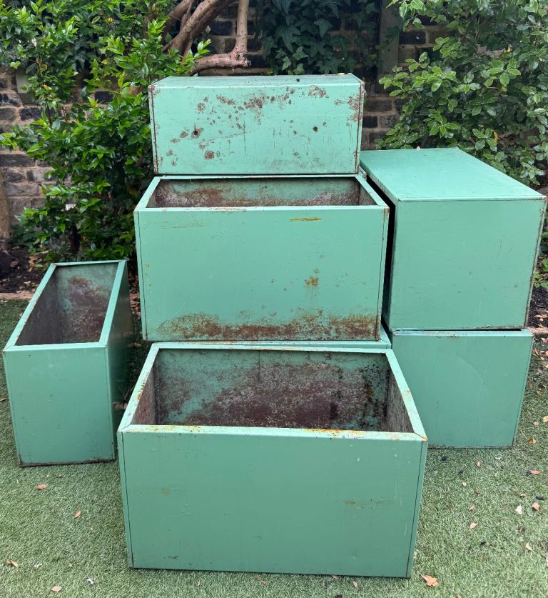 9 Rectangular Outdoor Planters - metal