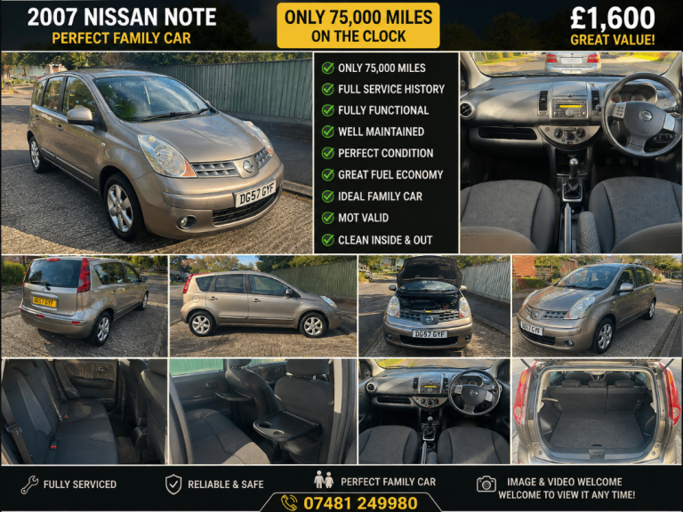 Nissan, NOTE, MPV, 2007, Manual, 1386 (cc), 5 doors