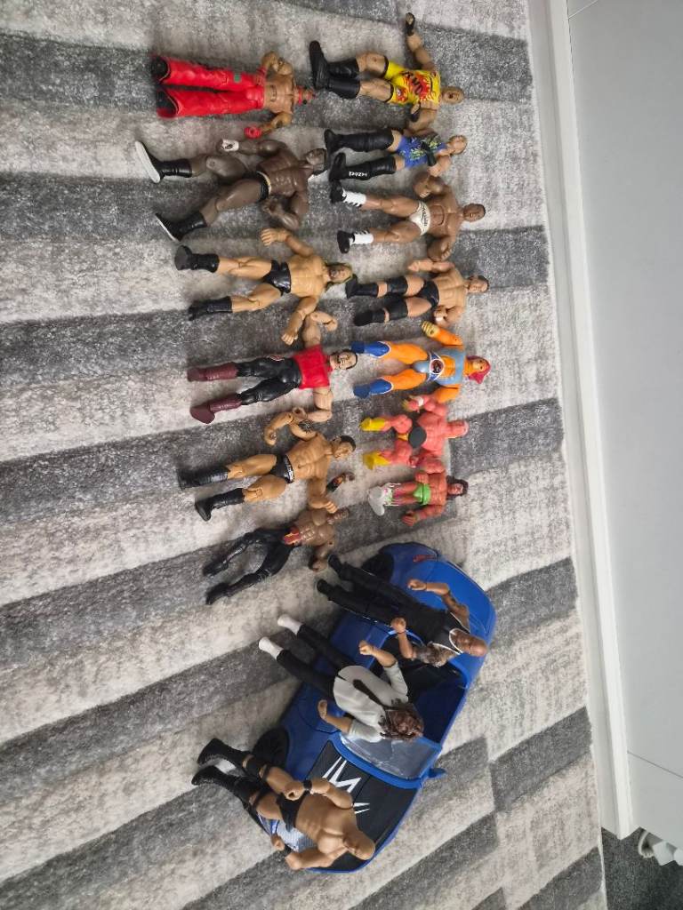 Large Collection of WWE Wrestling Figures - Good Condition Plastic Toys