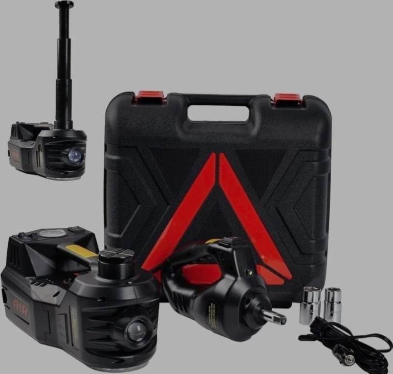 image for Rogtz Black Red 12V 5 In 1 Electric Car Repair Tool Kit With LED Light