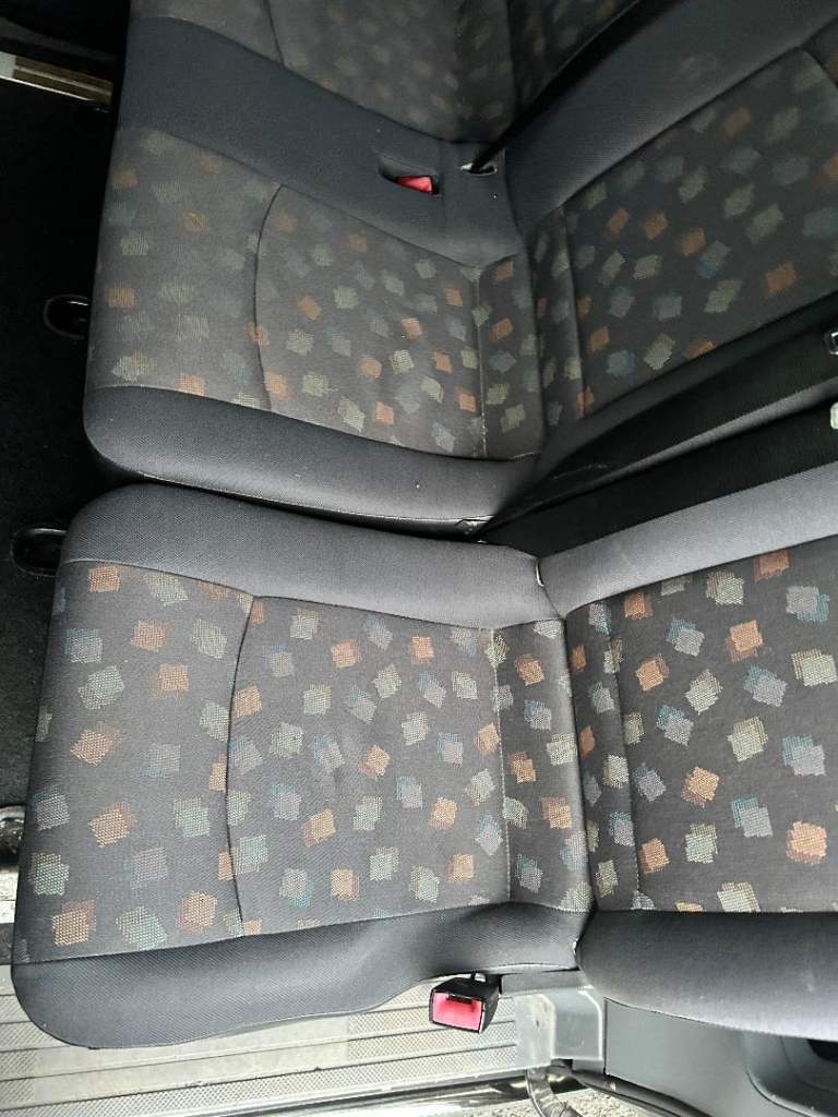 mercedies vito rear seat two sets 6 seats one cloth and one leather usuall all with own seat belts