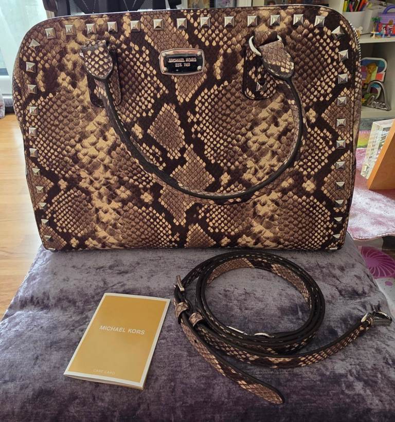 Michael Kors python leather print handbag with shoulder strap