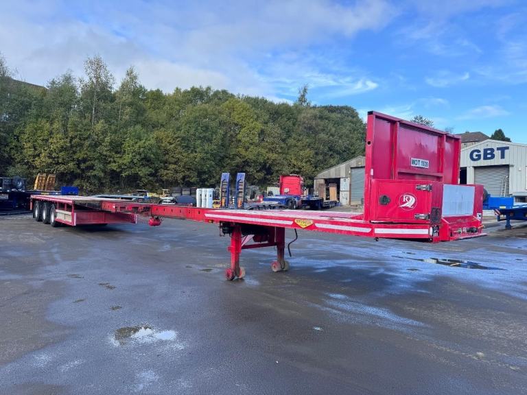 Broshuis Double extending full power steering flat trailer 
