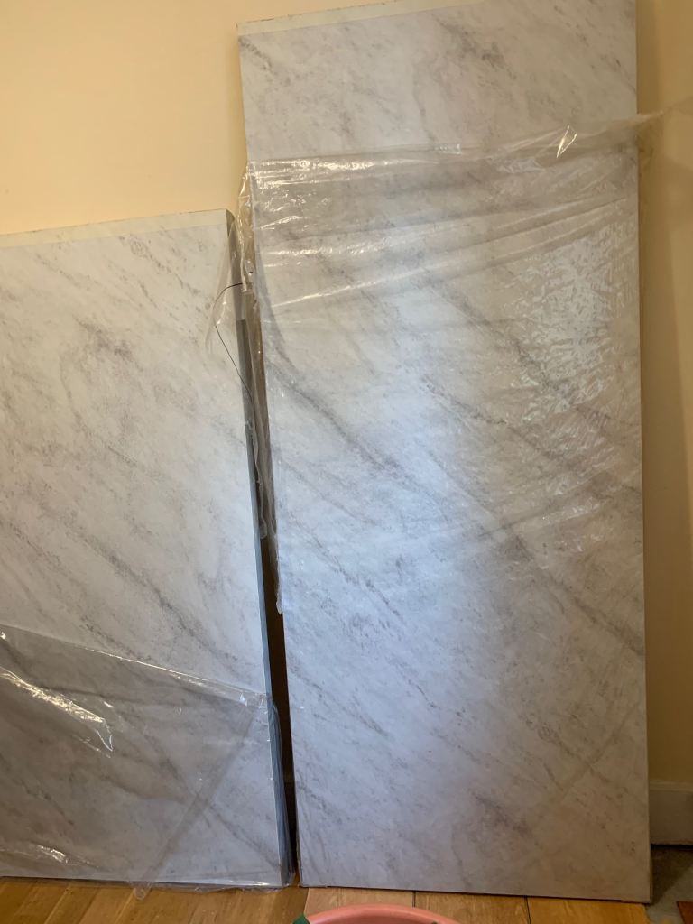 Worktop Good home Kala White Katz Marble effect 38mm