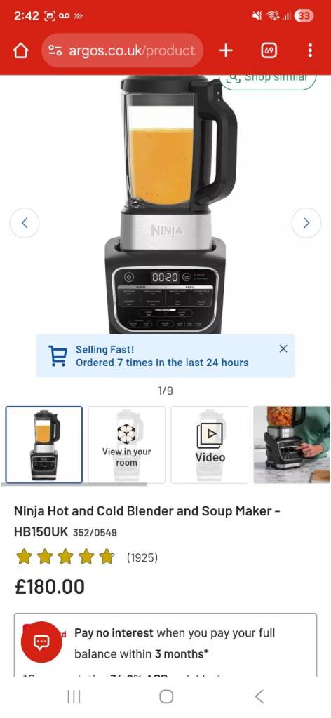 Ninja Hot and Cold Blender and Soup Maker 
