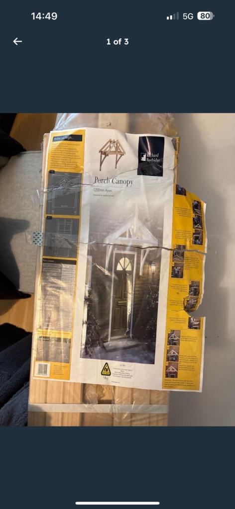 Wood porch canopy 1200 mm x 630mmm Apex