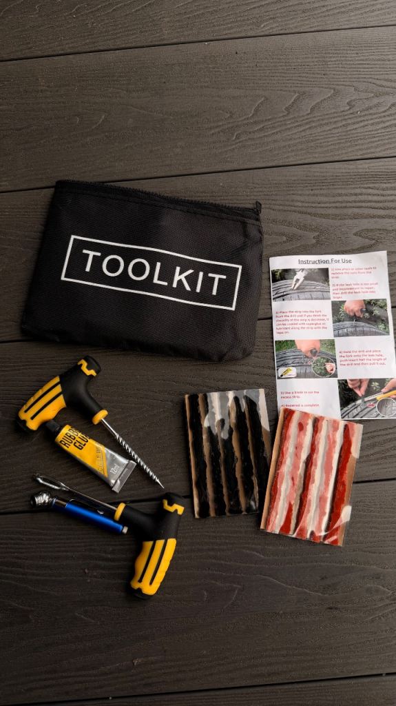 Emergency Tyre Puncture Repair Kit Car Van Motorcycle and TOOLKIT bag