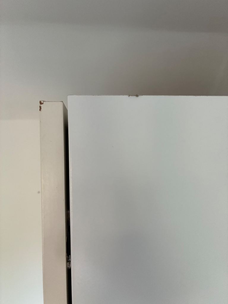 Wardrobe with Wire Baskets – White, Fair Condition