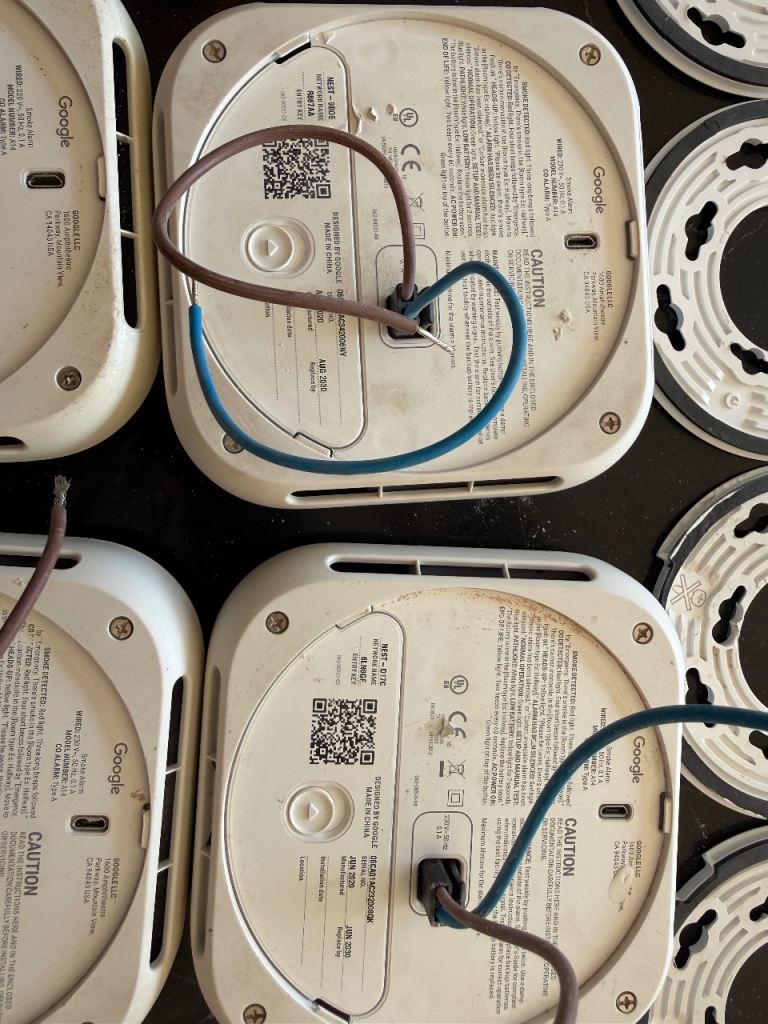 2 x Google NEST wired smoke and CO detectors