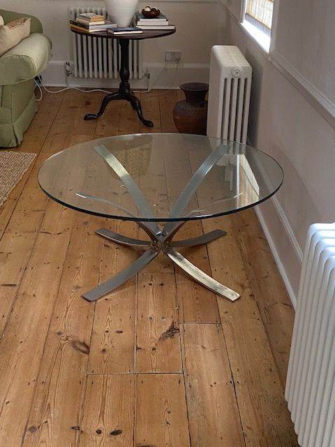 Italian Chrome & Glass Coffee Table, 1970s