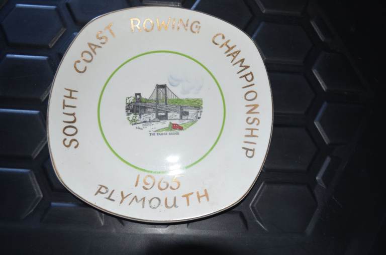 S. COAST 1965 PLYMOUTH ROWING CHAMPIONSHIP PLATE original old  10 inch 