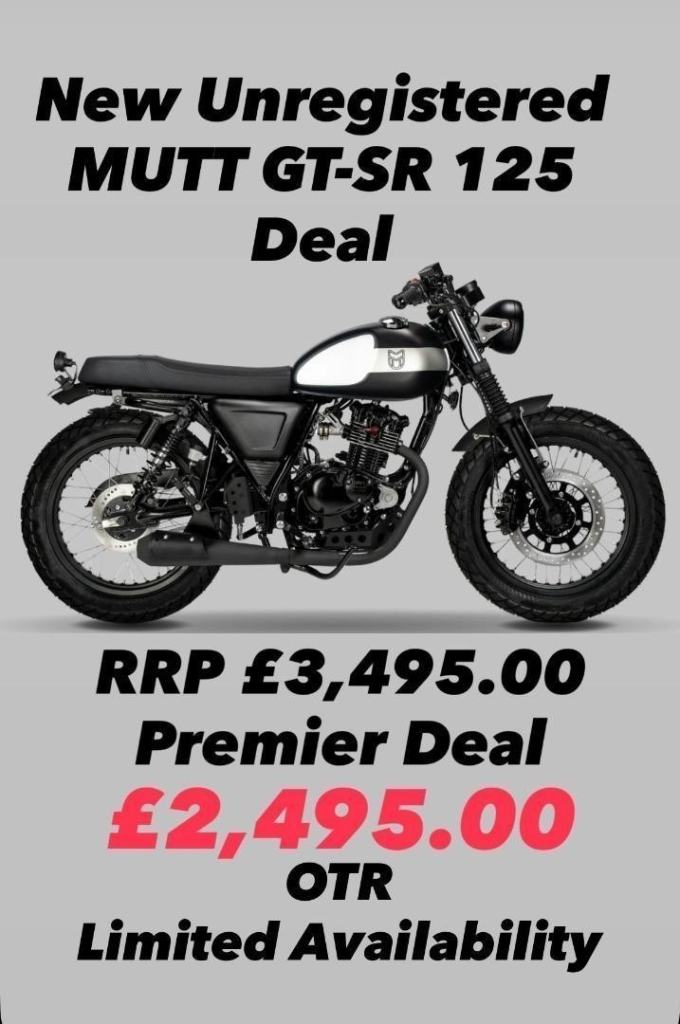 New Unregistered Mutt GT-SR 125 Motorcycle with Warranty 