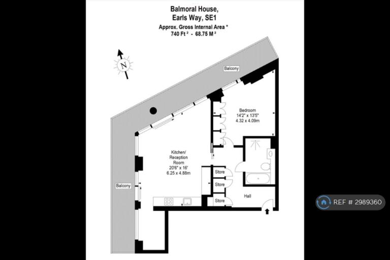 1 bedroom flat in Earls Way, London, SE1 (1 bed) (#2989360)