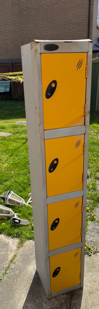 Metal locker with 4 compartments ideal for Garden shed storage 