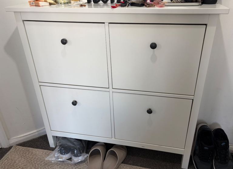 IKEA Bissa Shoe Cabinet – White, Good Condition