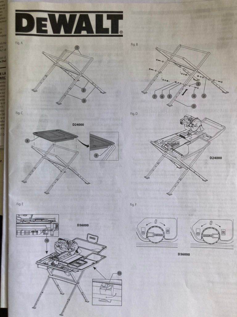 DeWalt D3600 940MM WET TILE SAW & BENCH