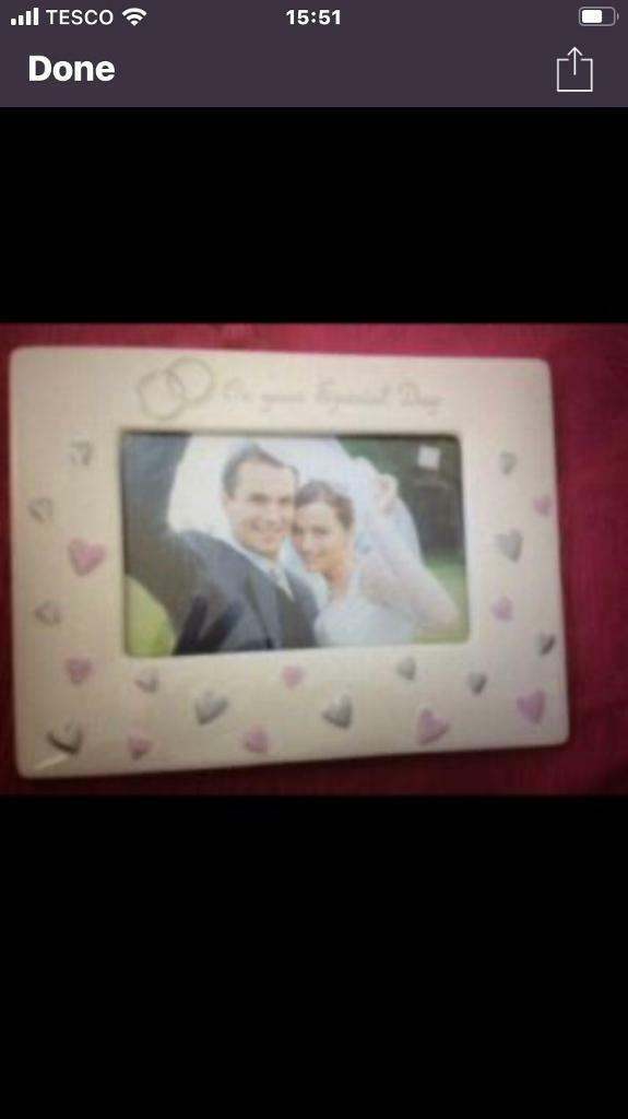 Bride & groom plaque sign £2-, his/her plaques set £2, wedding 