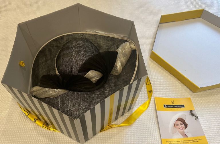 Beverley Edmundson Leaf-shaped Black & Cream Hat 