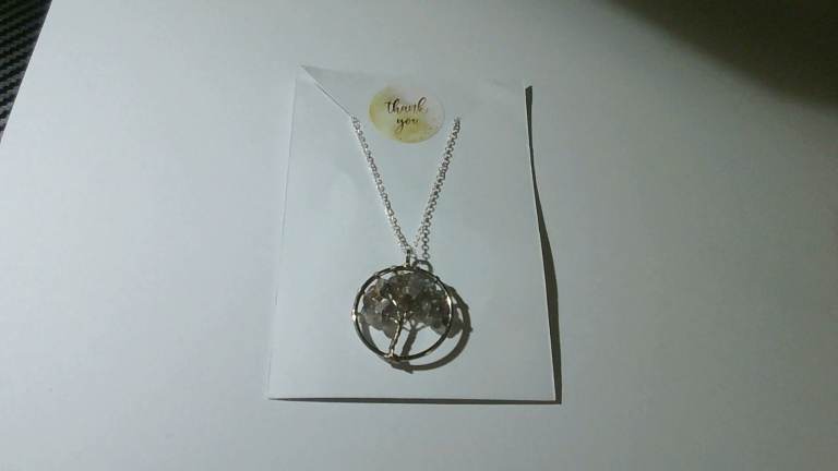 labradorite tree of life silver plated necklace 