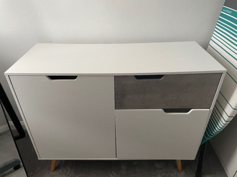Small modern white grey sideboard