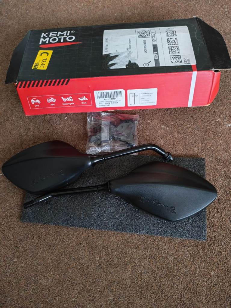 Motorcycle/scooter/electric bicycle wing mirrors in original box. 