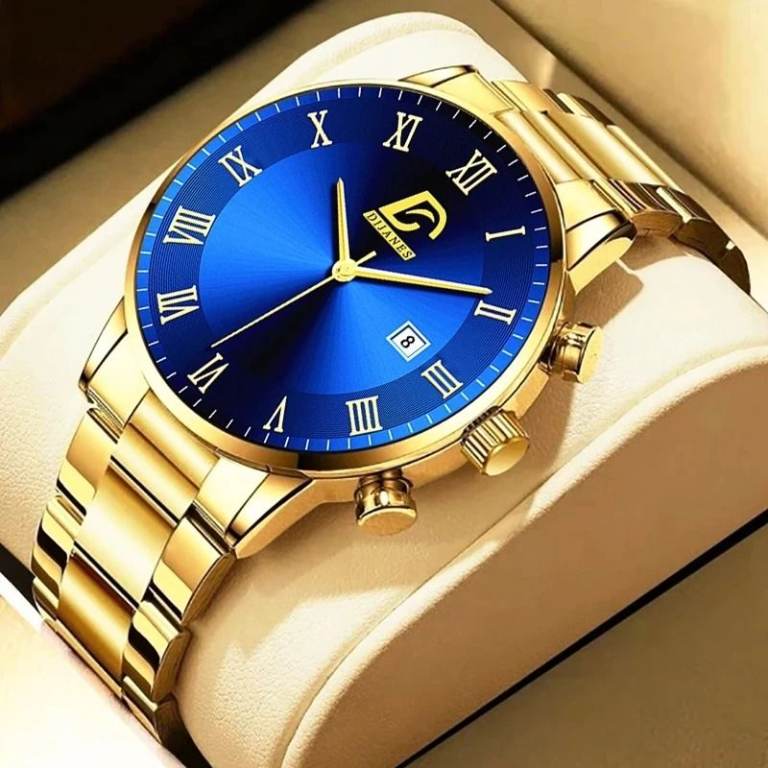 Men's Luxury Gold Quartz Watch - Minimalist Calendar Wristwatch for Business & Casual