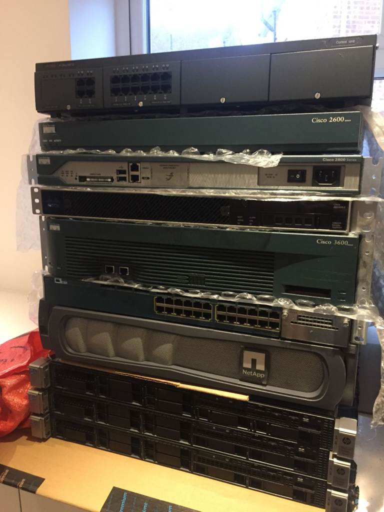 3 X rack servers Netapp Switch ASA PBX and other equipment Decomissioned due to closure of business