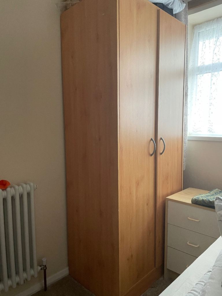 Wooden Double Wardrobe – Good Condition