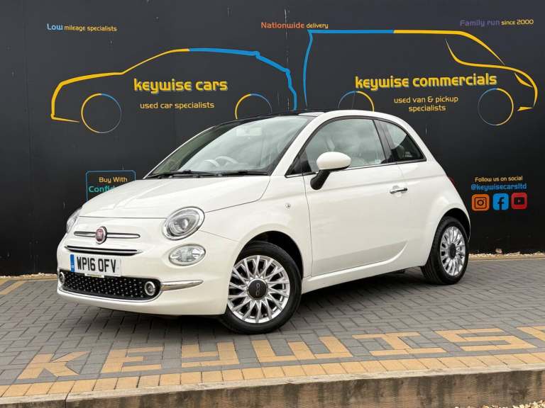 2016 Fiat 500 1.2 Lounge Euro 6 (s/s) 3dr HATCHBACK Petrol Manual