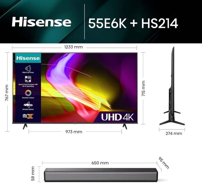 Hisense 4K UHD TV 55 inc