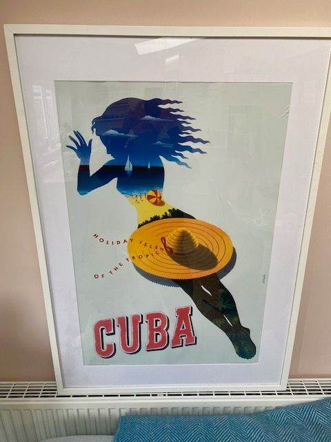 VERY LARGE 1950S CUBA TRAVEL POSTER ADVERTISEMENT, VINTAGE TRAVEL 