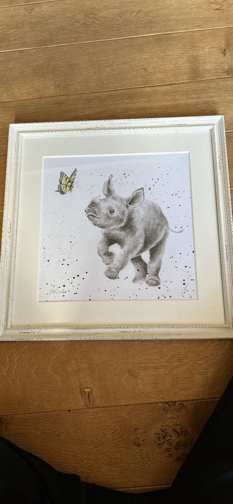 Wrendale genuine rhino framed print