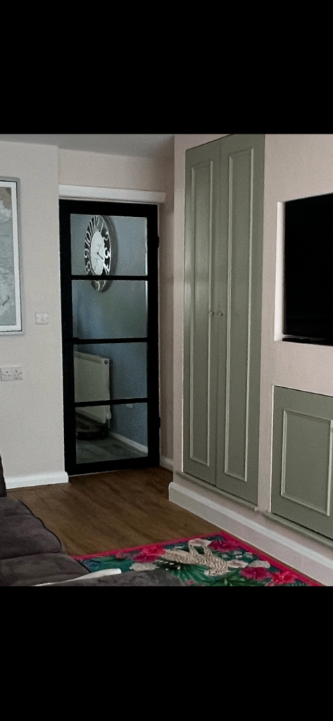 New Black Glazed Internal Door - Modern Style