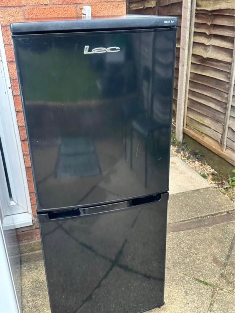 Lec Fridge Freezer - Black, Good Condition