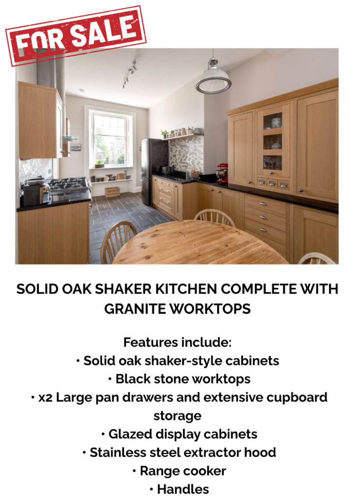 Solid Oak Shaker Kitchen with Granite Worktops and Range Cooker