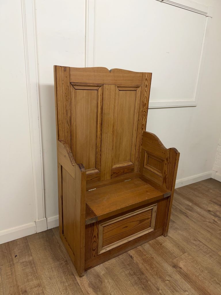 Solid pine hall bench with lift ottoman Seat storage 