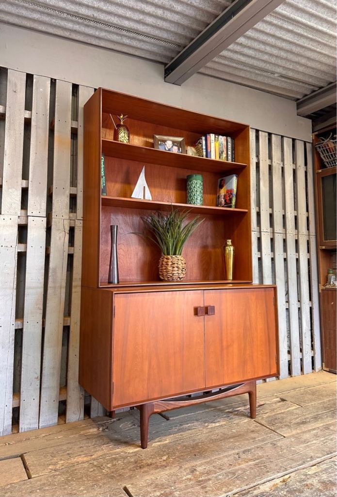 G plan Kofod Larsen tall sideboard bookcase vintage retro mid century 