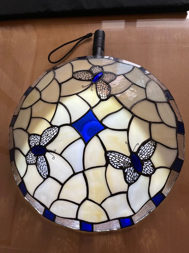 Tiffany Style Stained Glass Ceiling Light Shade with Butterfly Design