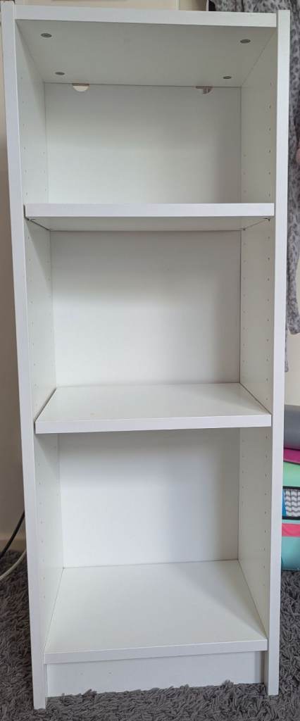 IKEA Billy Bookcase - White with 3 Adjustable Shelves