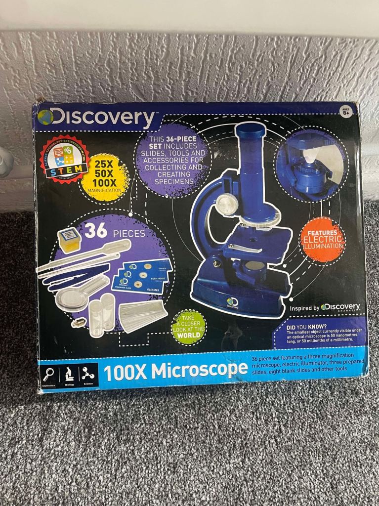 Discovery Kids 100x Microscope,STEM Activity Science Kit 