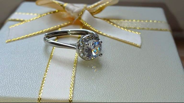 Silver Round Stone Ring