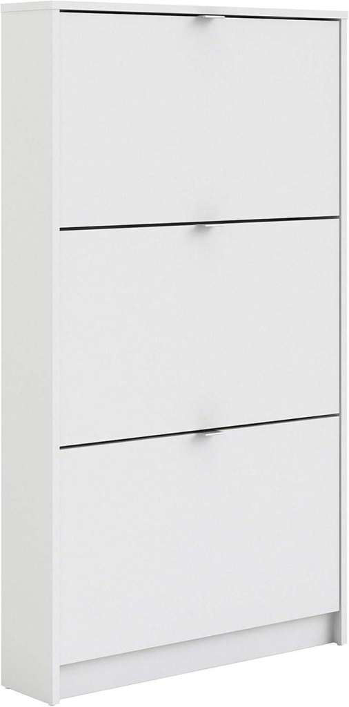 Shoe cabinet w. 3 tilting doors and 1 layer