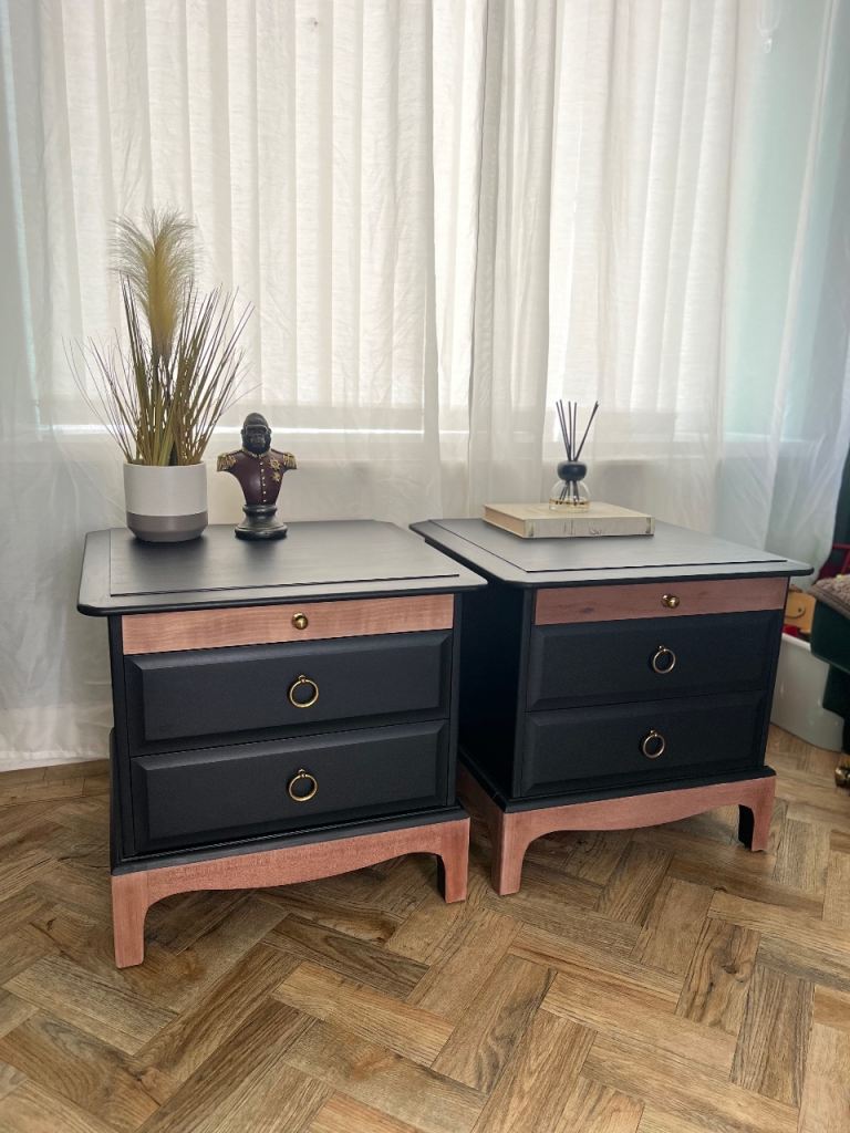 Pair of Stag Bedside Tables 