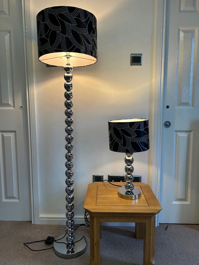 Silver standard and table lamp 