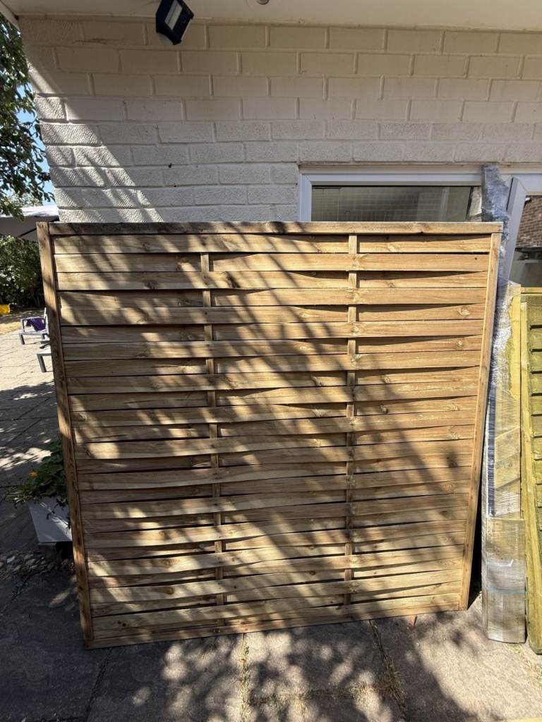 NEW Khoper Traditional Autoclave Green Wooden Fence panel (W)1.8m (H)1.8m