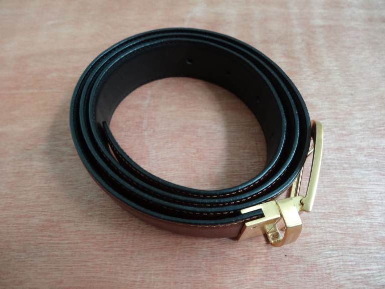 New Ermenegildo Zegna Real Leather Reversible Trousers Belt Made in Italy.
