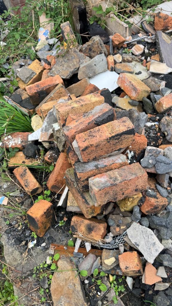 Red bricks in various condition 