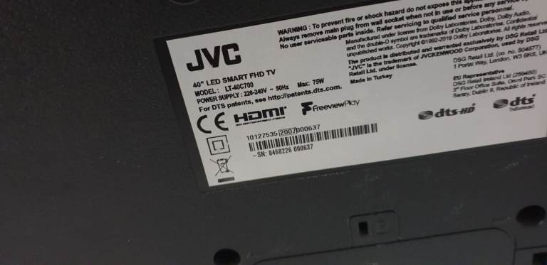 Smart JVC 40 inches Tv wifi YouTube Netflix builtin 