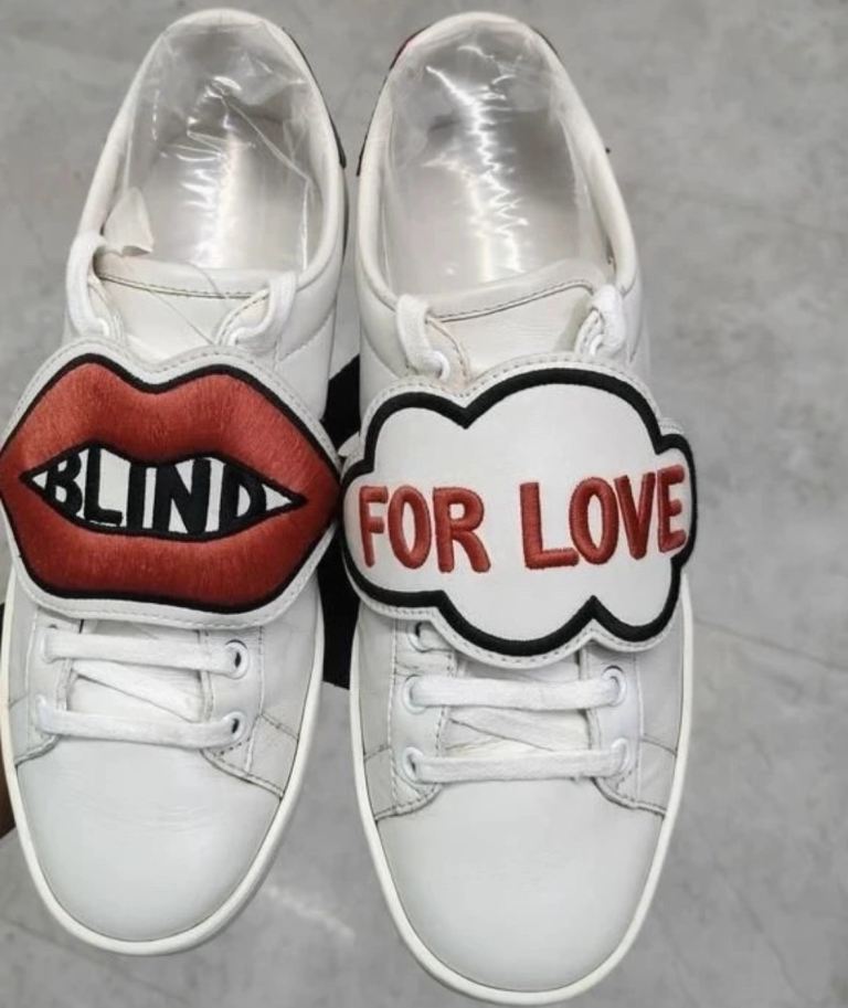 Gucci Ace Embroidered Trainers - White Leather, Good Condition